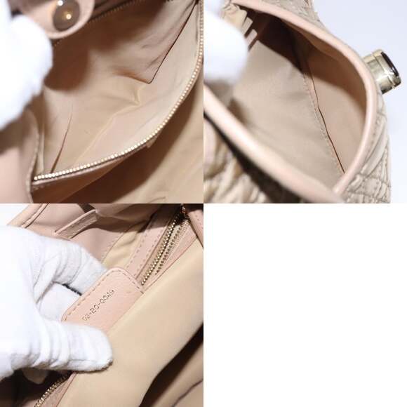 DIOR Canage Hand Bag Nylon Beige Gold - Picture 13 of 13